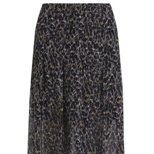 All Saints Leopard Print Skirt with Half Slip Lining, Sz 4